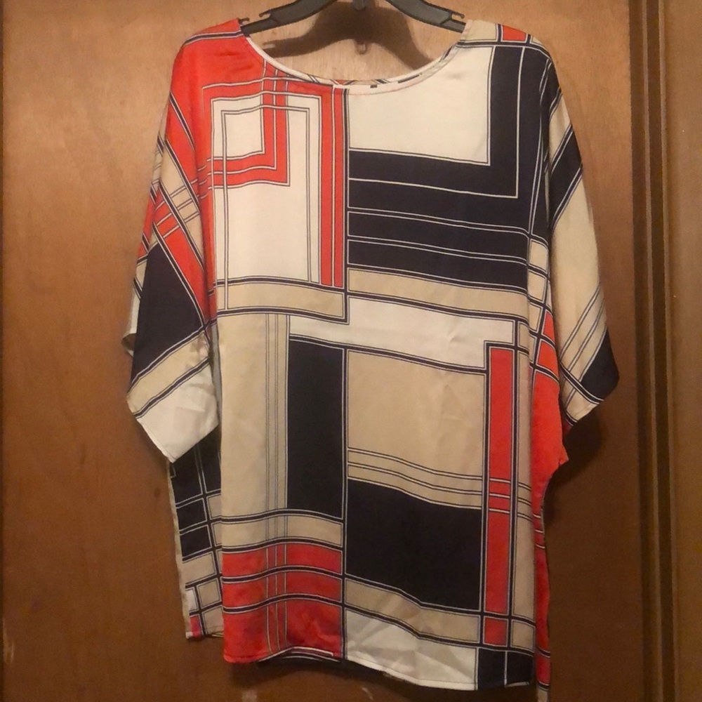 Liz Claiborne Square Print Top